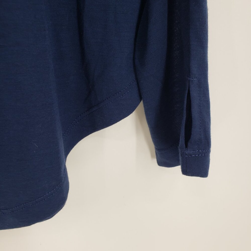FP Movement by Free People Twice as Nice Henley Top L Long Sleeves Navy Blue - Picture 10 of 12